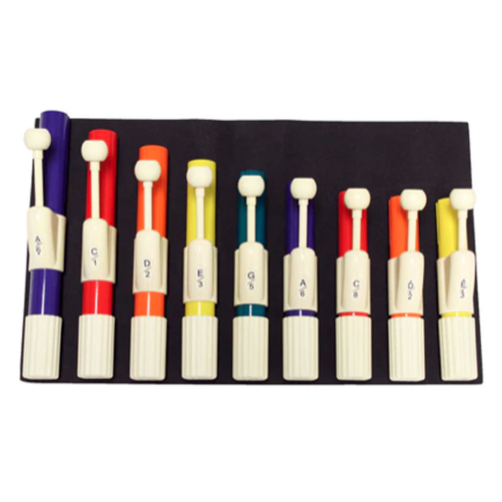CHROMA-NOTES® 9-Note Pentatonic Hand Chimes Set w/ Case