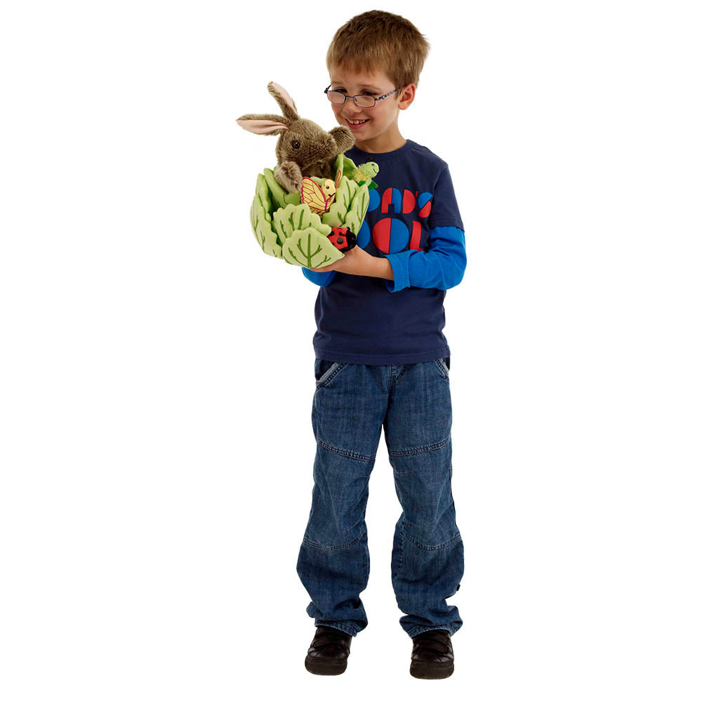 Rabbit and Minis in Lettuce - Hide-Aways Puppet Set - Image 5