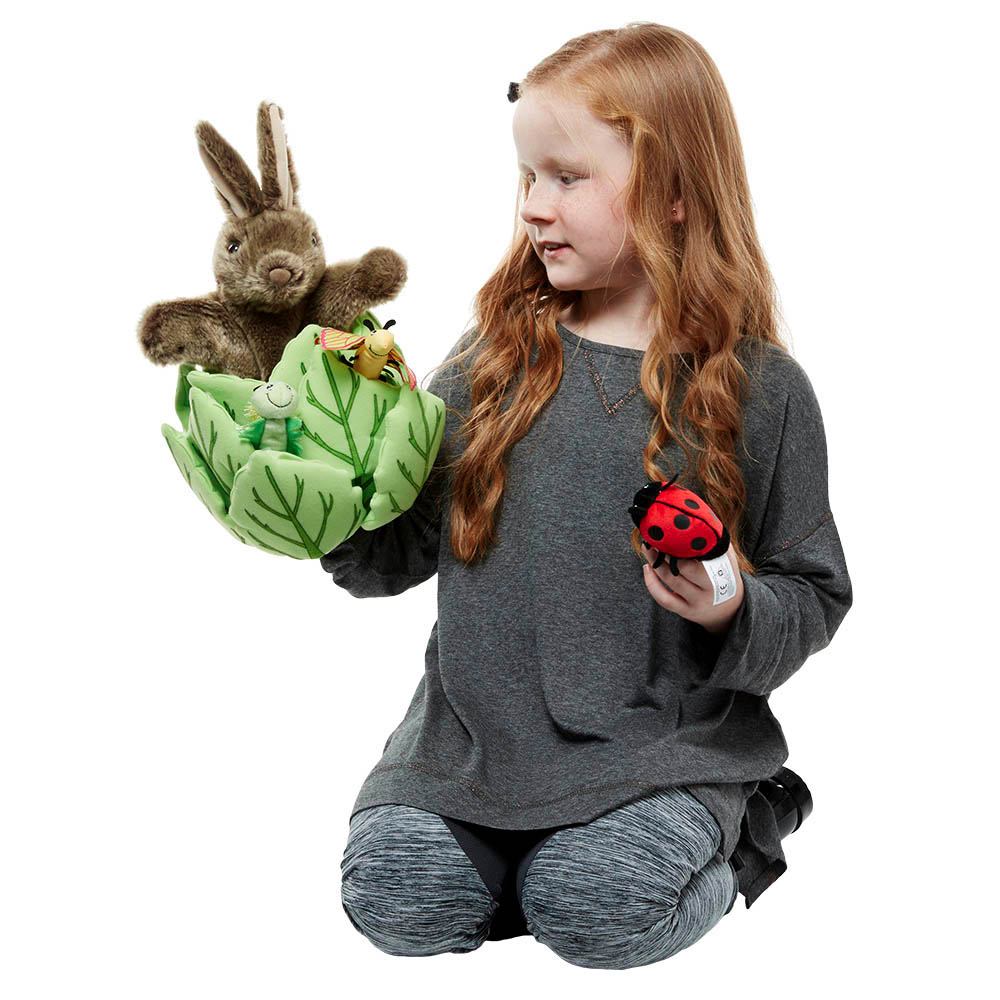 Rabbit and Minis in Lettuce - Hide-Aways Puppet Set - Image 6