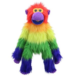 Rainbow Monkey - 29" Puppet