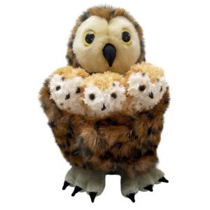 Tawny Owl (with 3 babies) - Hide-Aways Puppet Set
